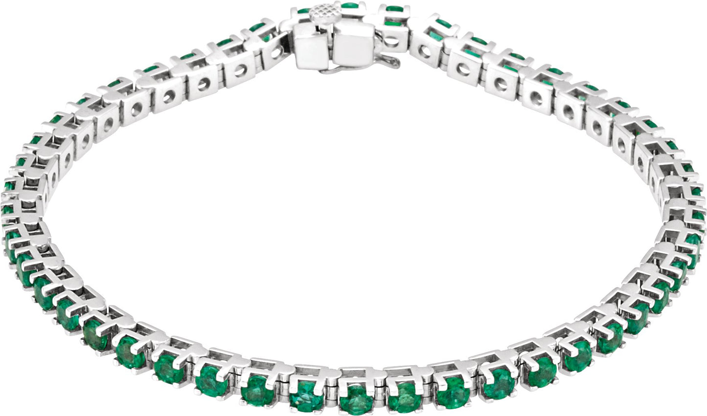 Natural Emerald Tennis Bracelet