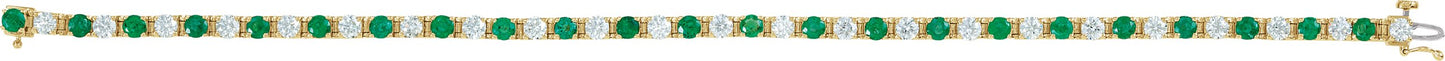 Emerald & Diamond Tennis Bracelet