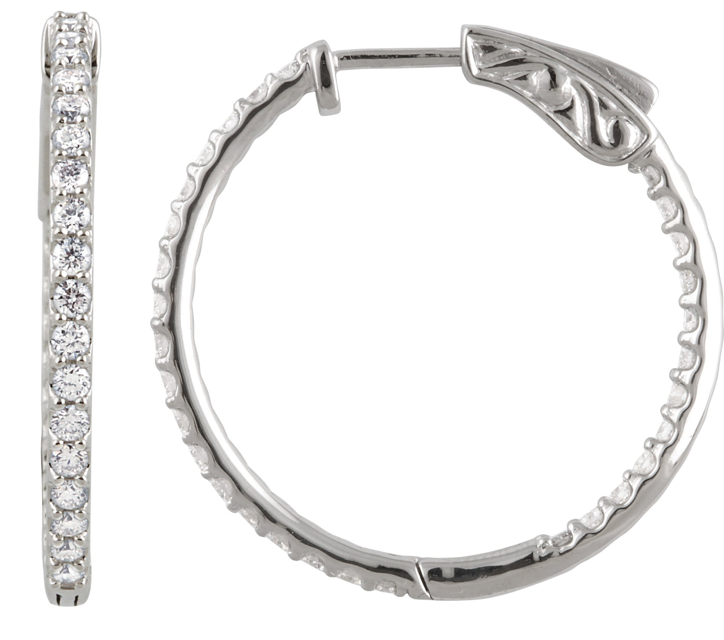 Inside-Outside Hoop Earrings - Natural Diamond