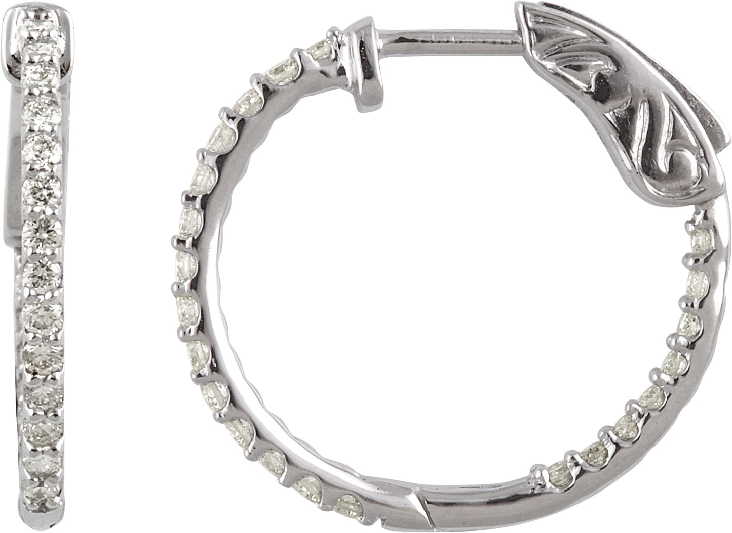 Inside-Outside Hoop Earrings - Natural Diamond