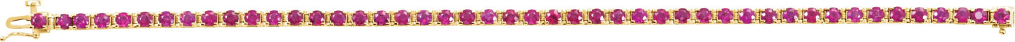 Line Bracelet - Natural Ruby