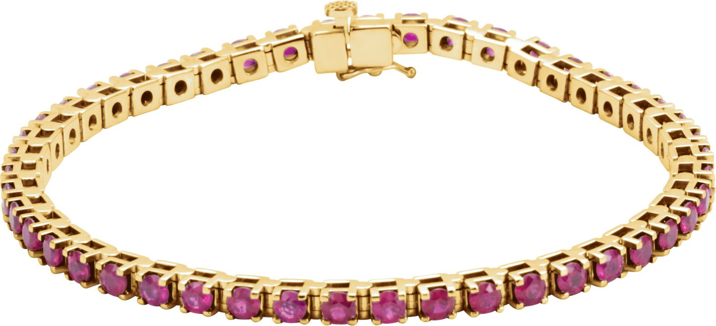 Line Bracelet - Natural Ruby