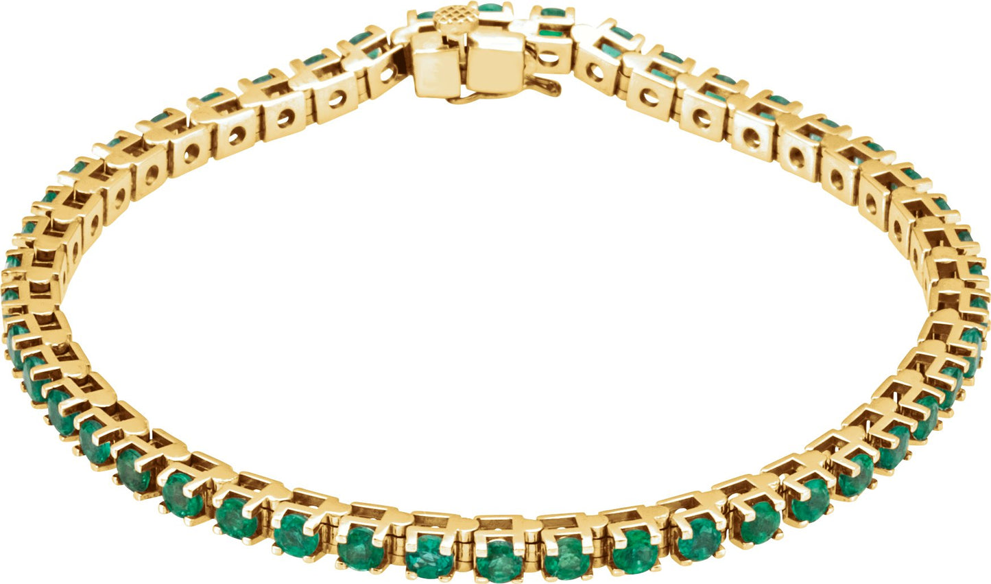 Natural Emerald Tennis Bracelet