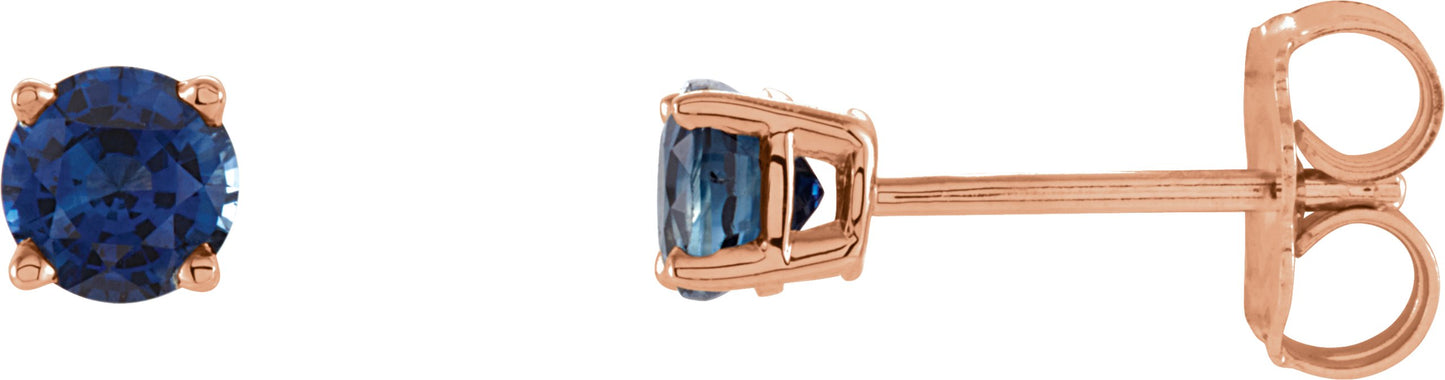 Blue Sapphire Stud Earrings
