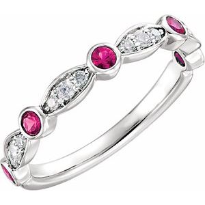 Stackable Ring -  Natural Ruby
