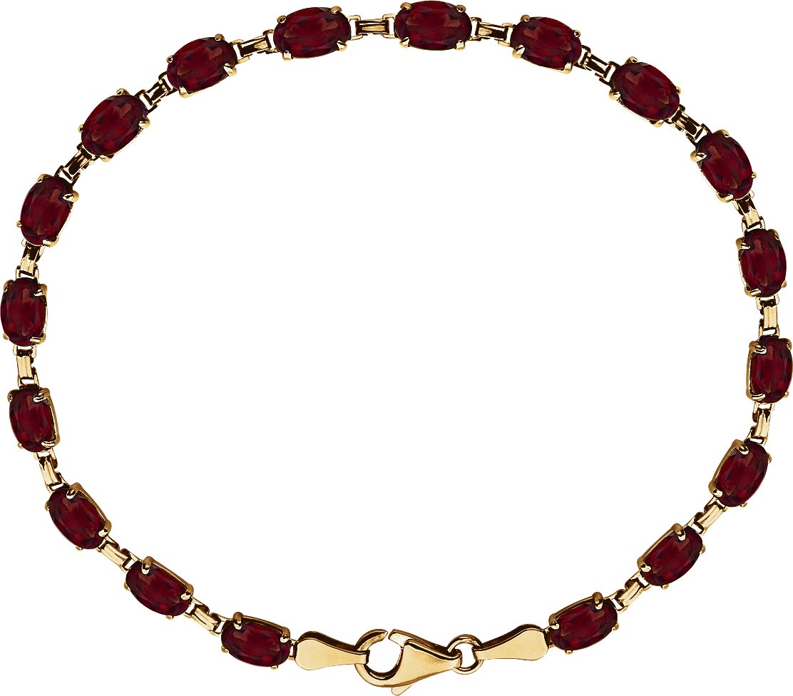 Natural Garnet Line Bracelet