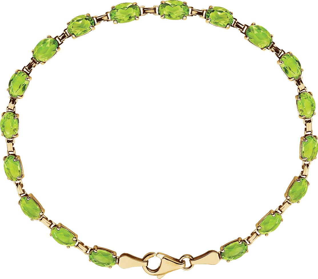 Natural Peridot Line Bracelet