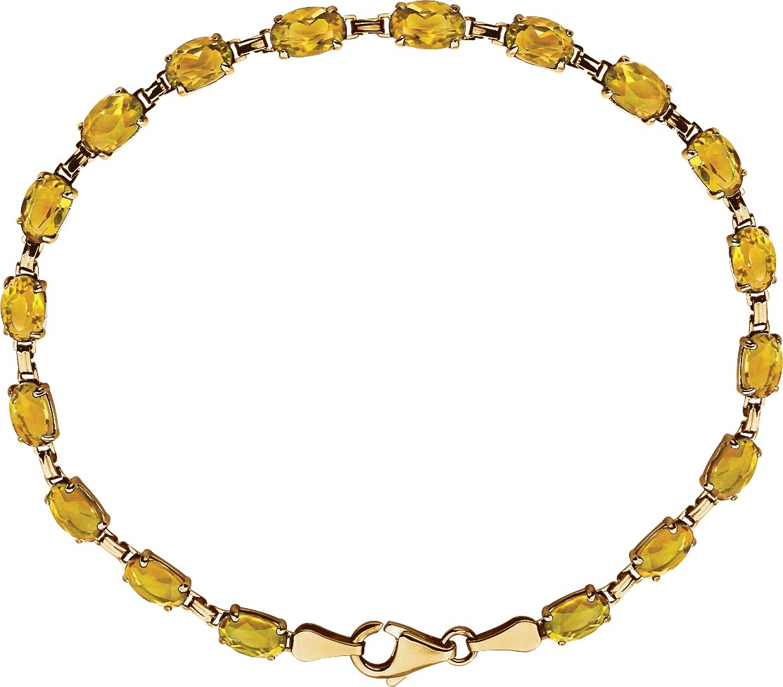 Gold Natural Citrine Line Bracelet