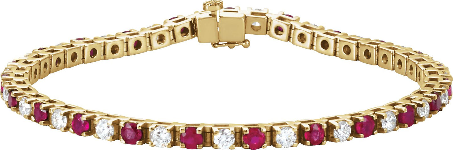 Ruby & Diamond Tennis Bracelet
