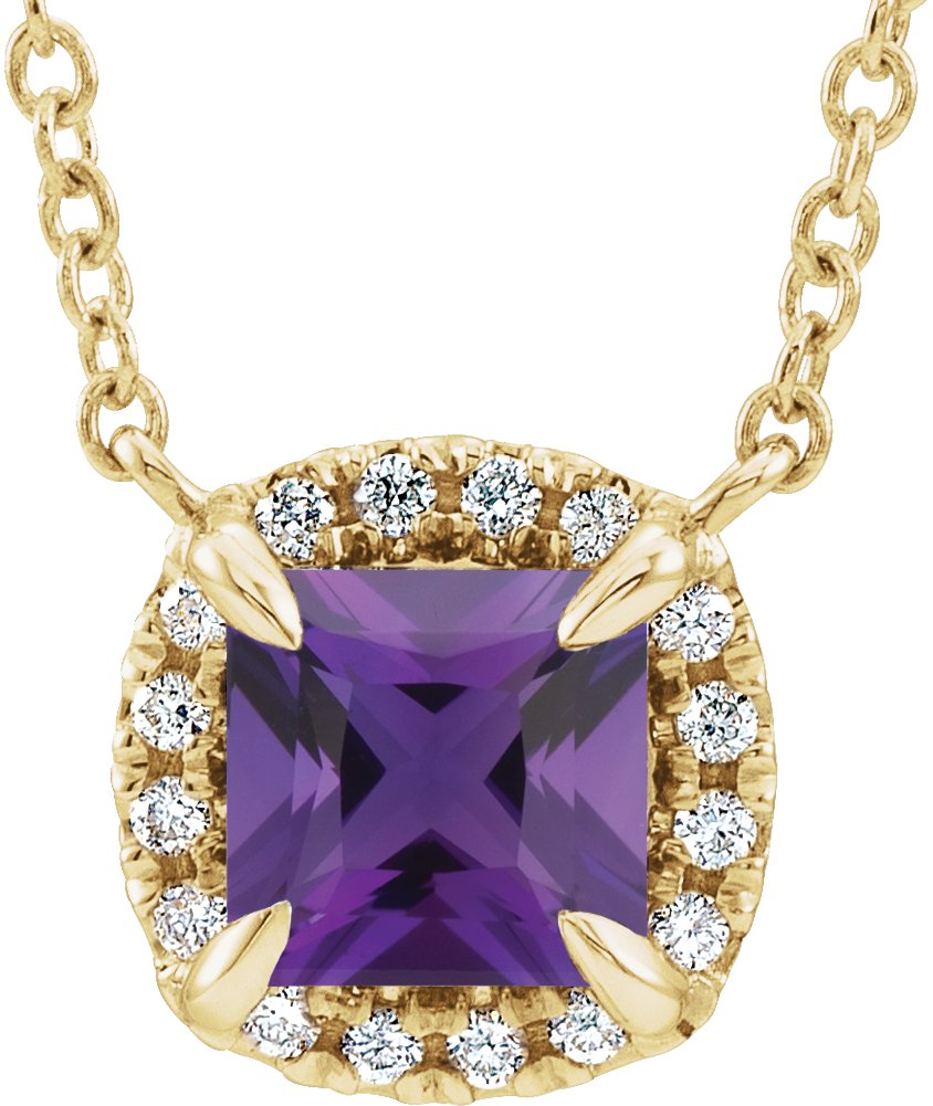 Halo-Style Necklace or Center - Natural Amethyst
