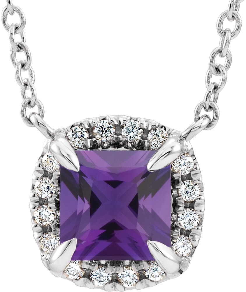 Halo-Style Necklace or Center - Natural Amethyst