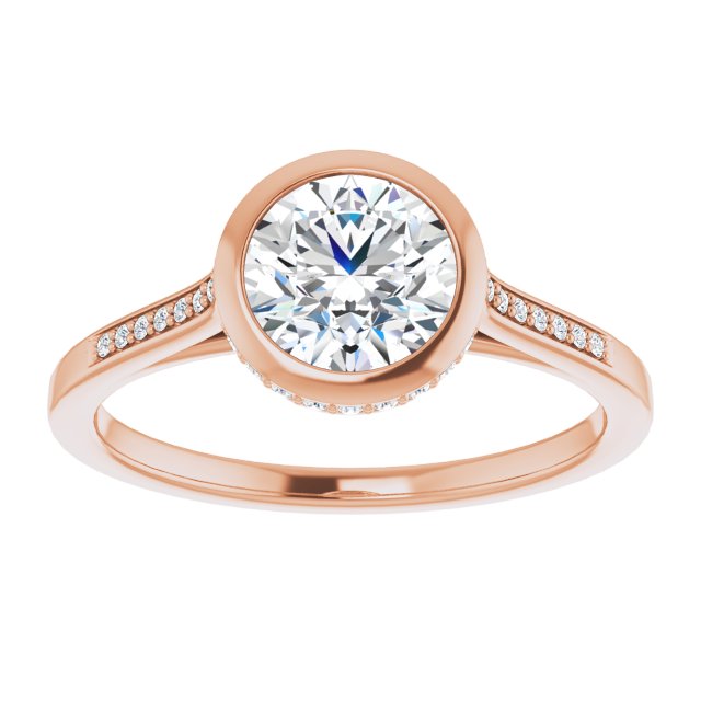 Bezel-Set Accented Engagement Ring