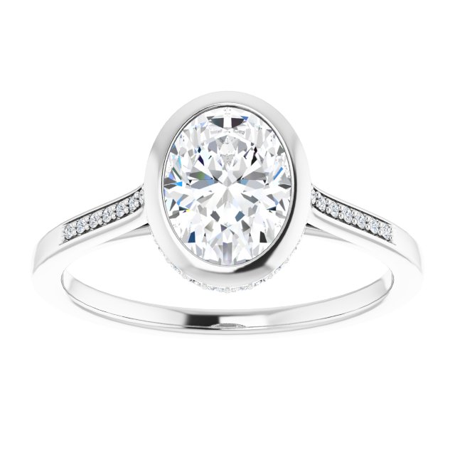 Bezel-Set Accented Engagement Ring