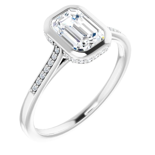 Bezel-Set Accented Engagement Ring