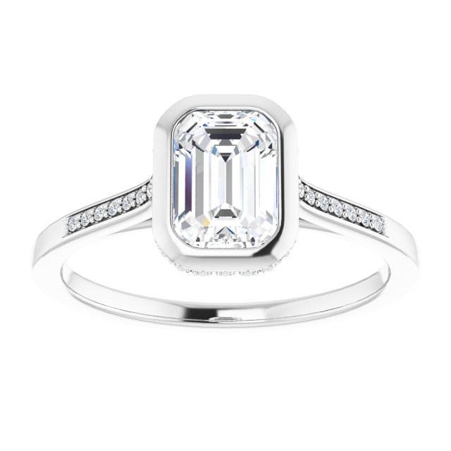 Bezel-Set Accented Engagement Ring