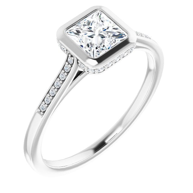 Bezel-Set Accented Engagement Ring