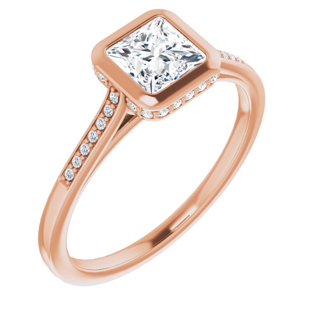 Bezel-Set Accented Engagement Ring