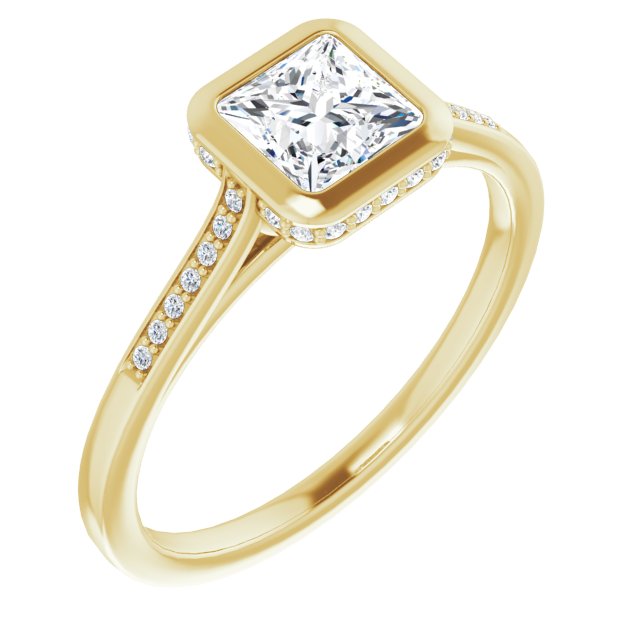 Bezel-Set Accented Engagement Ring