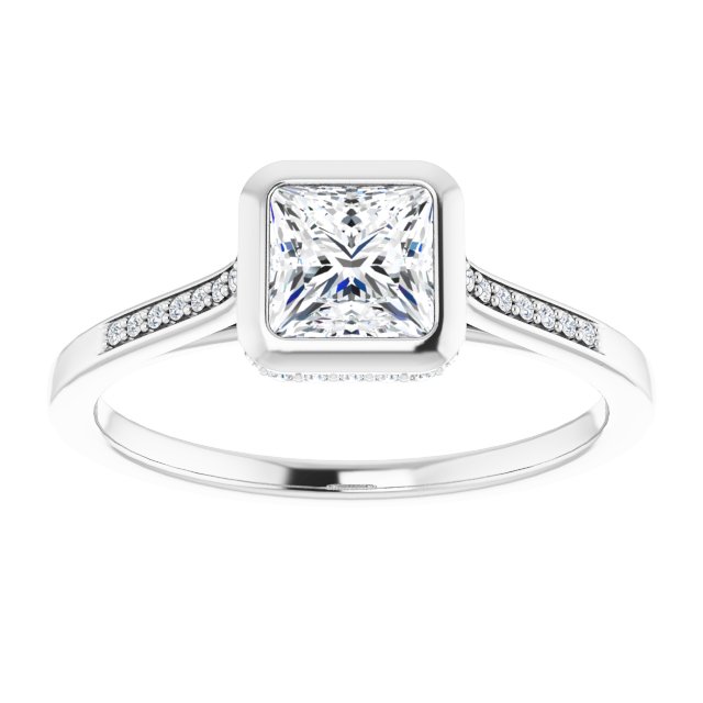 Bezel-Set Accented Engagement Ring