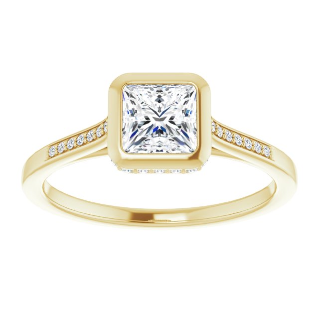 Bezel-Set Accented Engagement Ring