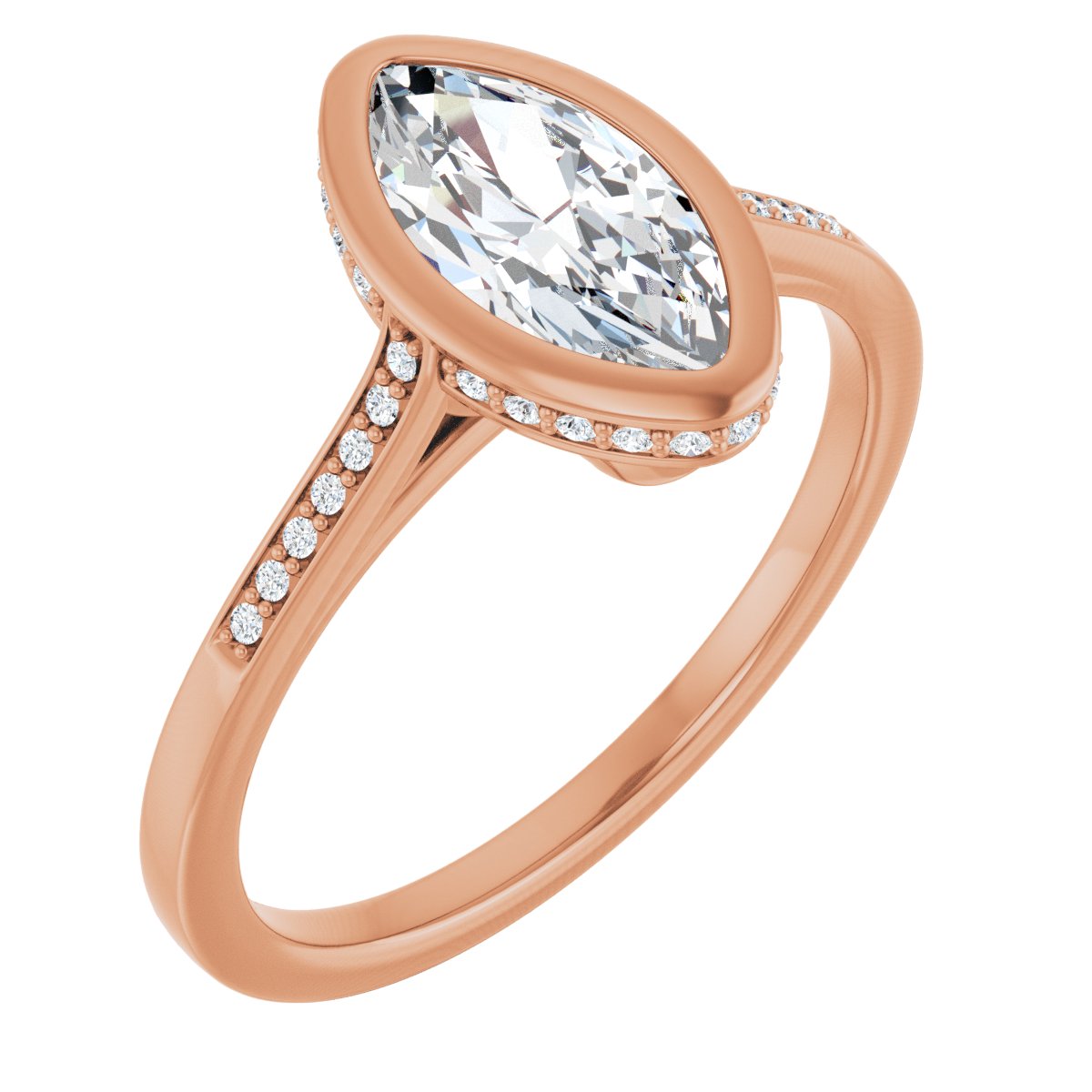 Bezel-Set Accented Engagement Ring