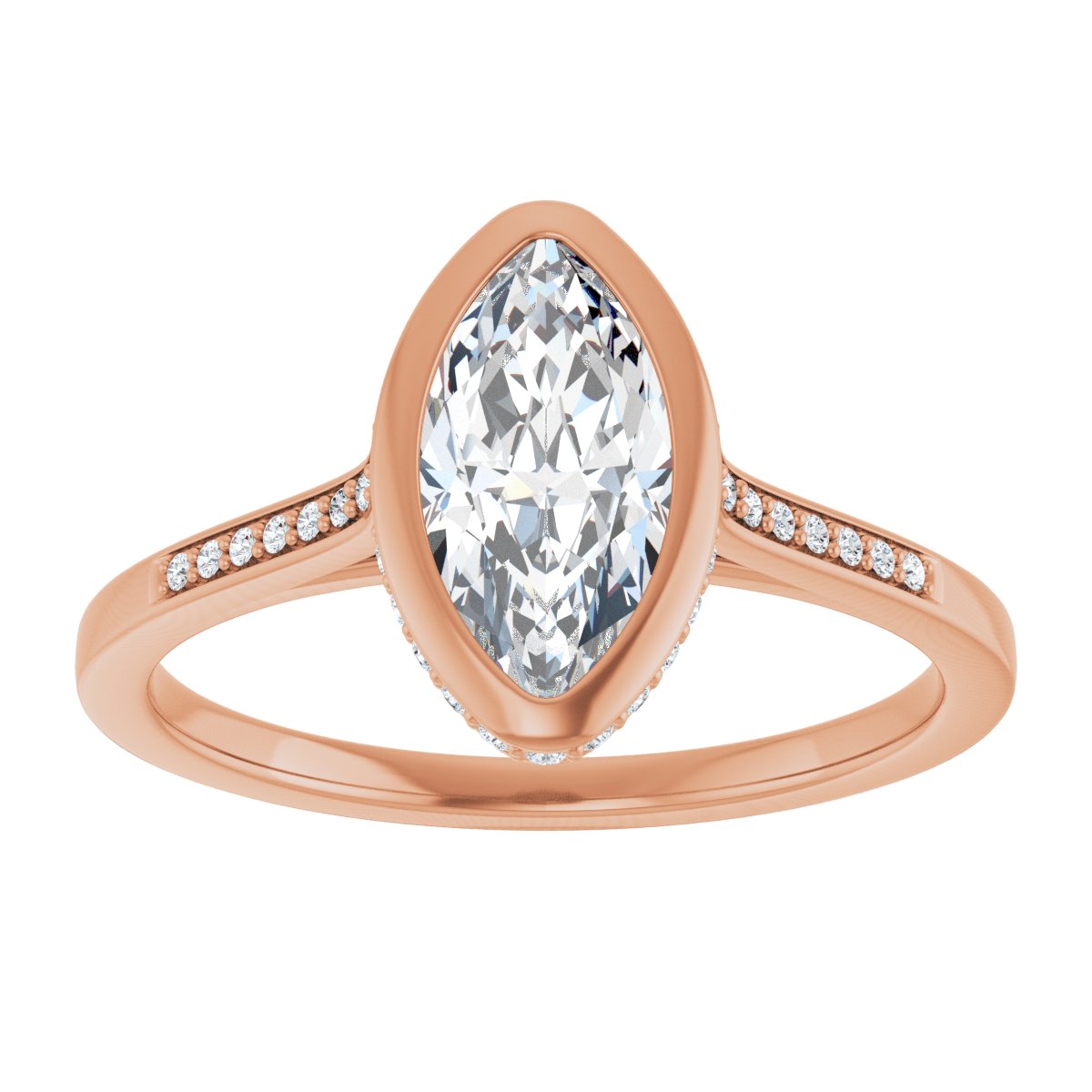 Bezel-Set Accented Engagement Ring