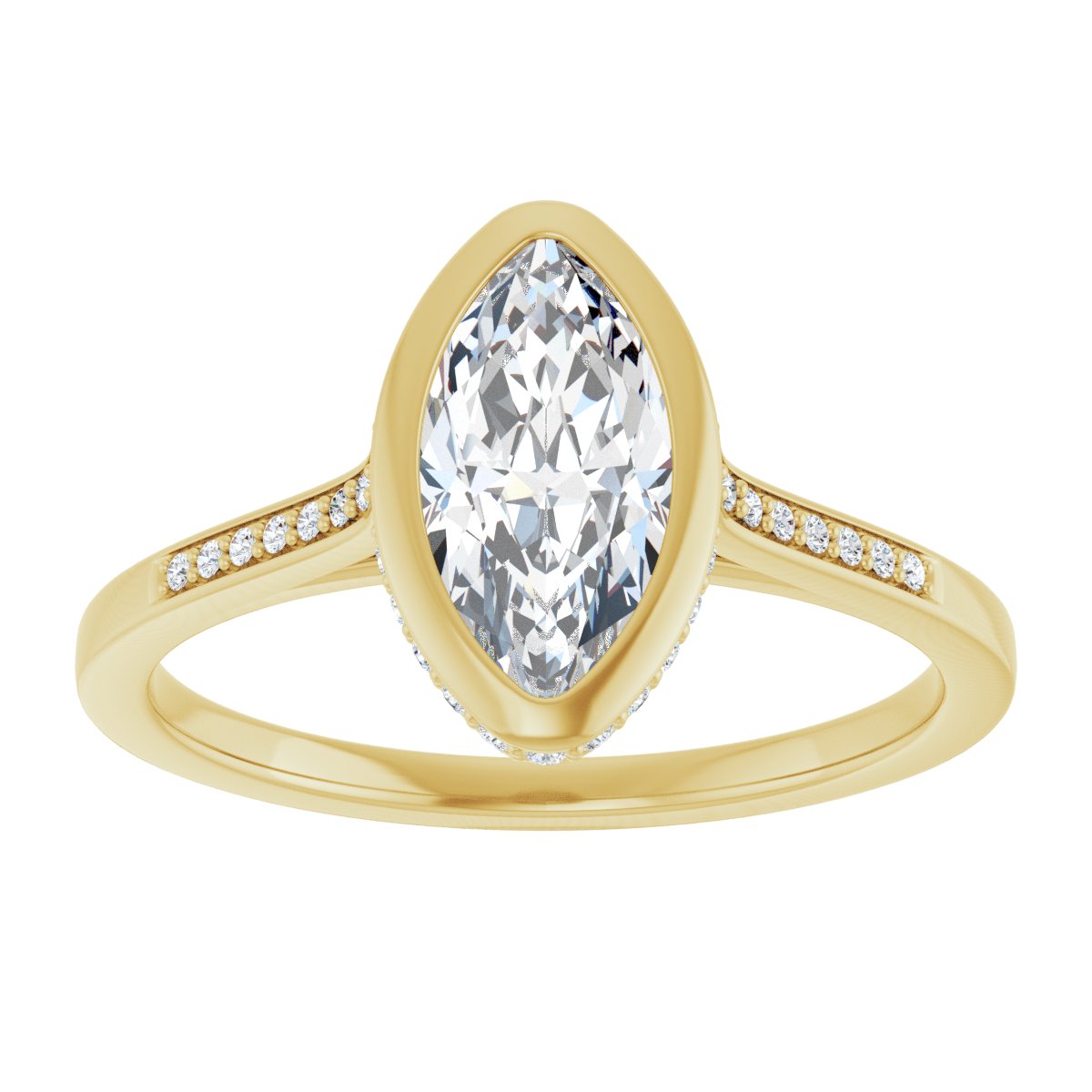 Bezel-Set Accented Engagement Ring