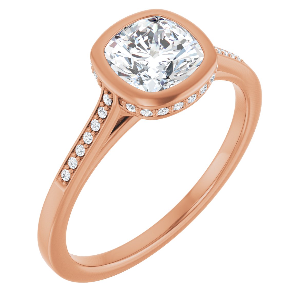 Bezel-Set Accented Engagement Ring
