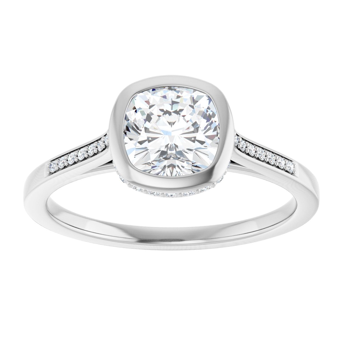 Bezel-Set Accented Engagement Ring