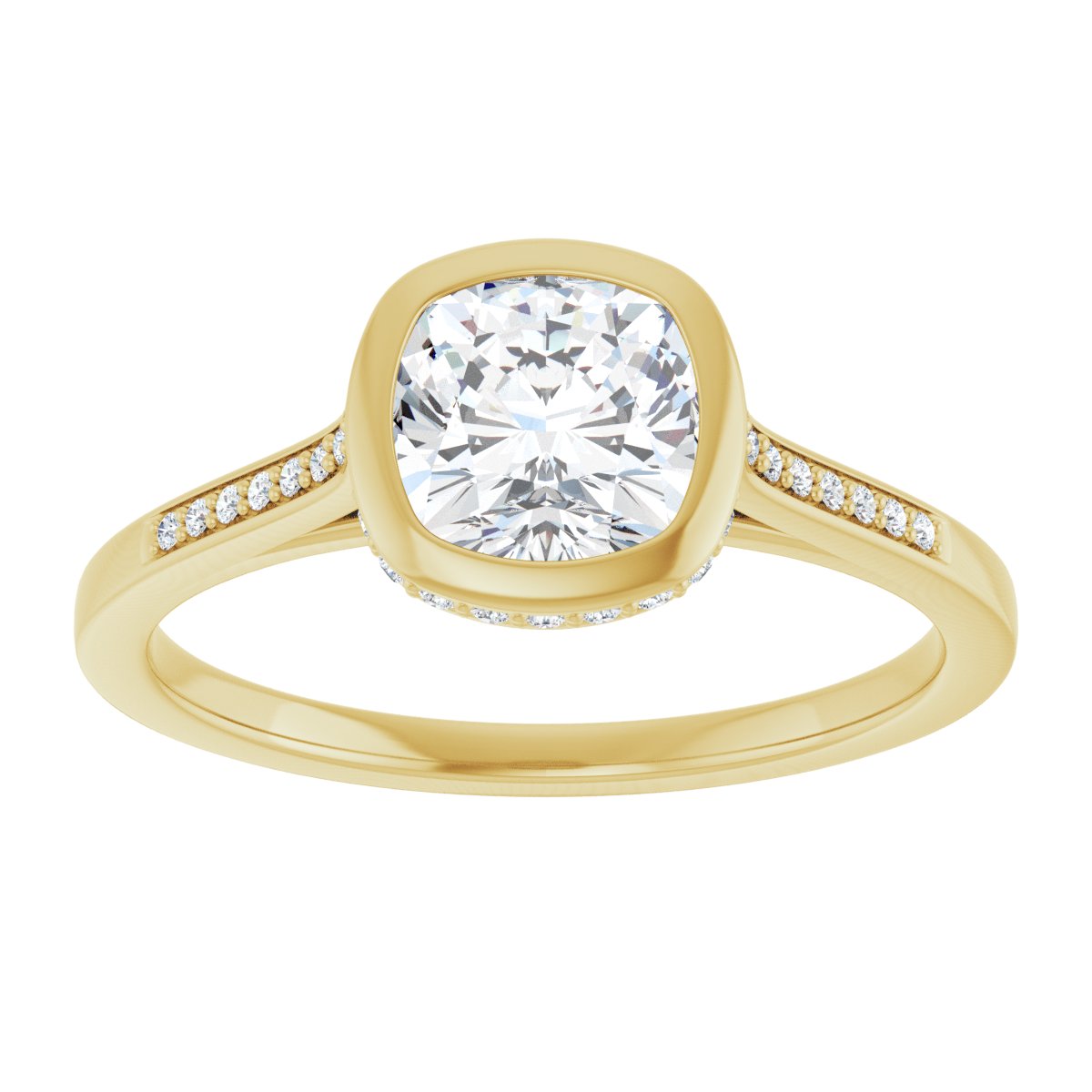 Bezel-Set Accented Engagement Ring