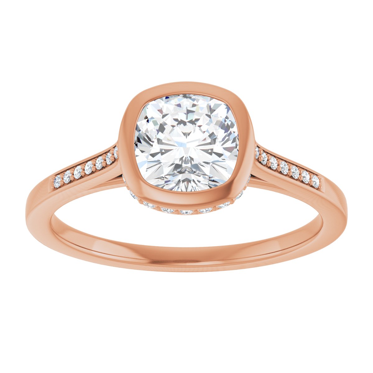 Bezel-Set Accented Engagement Ring