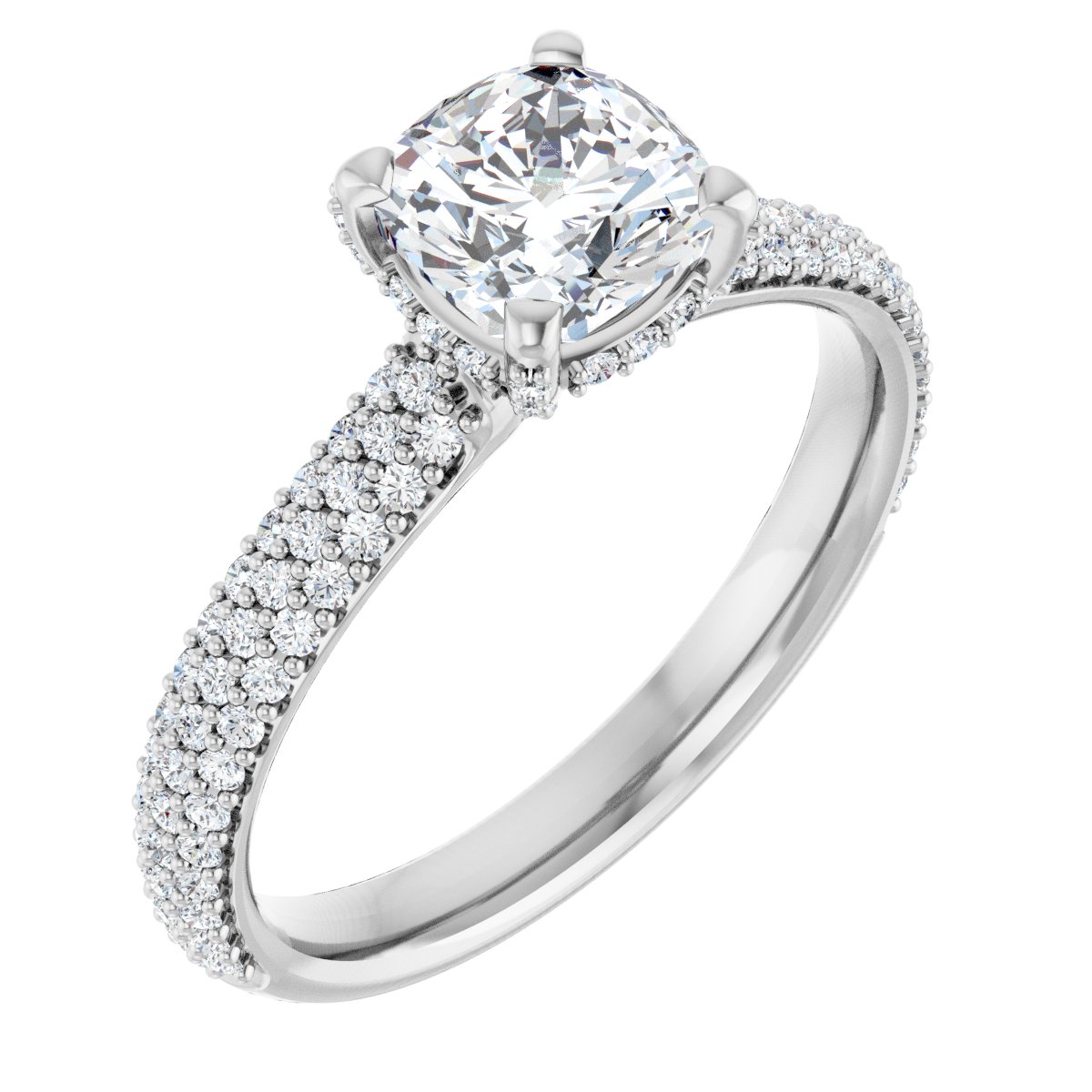 Pavé Accented Engagement Ring