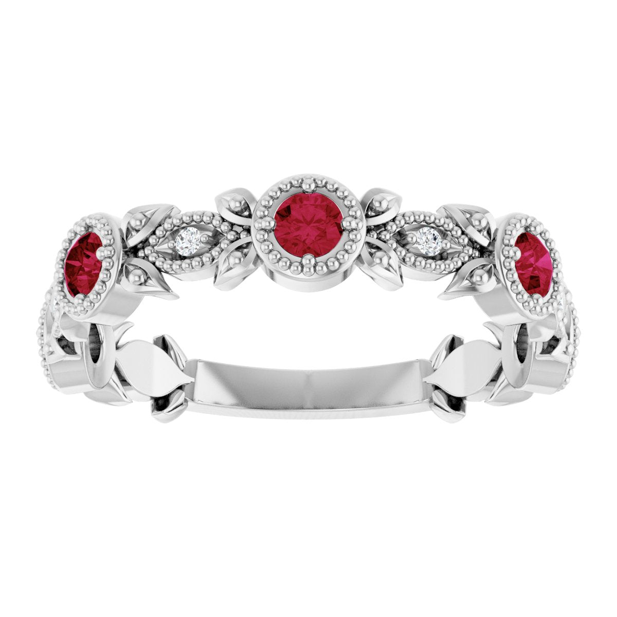 Leaf Ring -  Natural Ruby