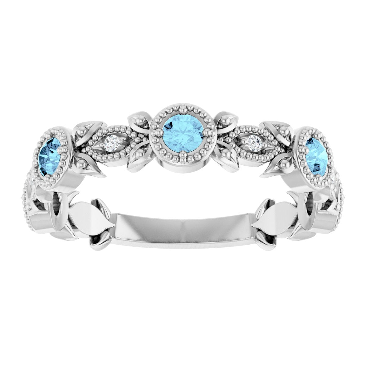 Stackable Ring -  Natural Aquamarine