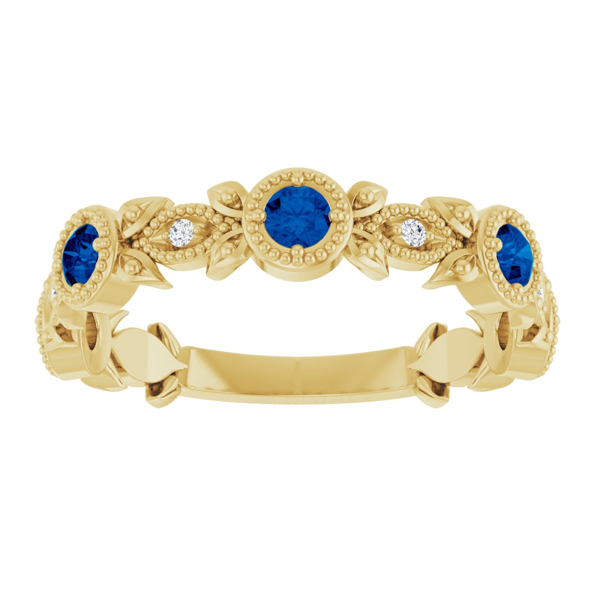 Leaf Ring - Natural Blue Sapphire