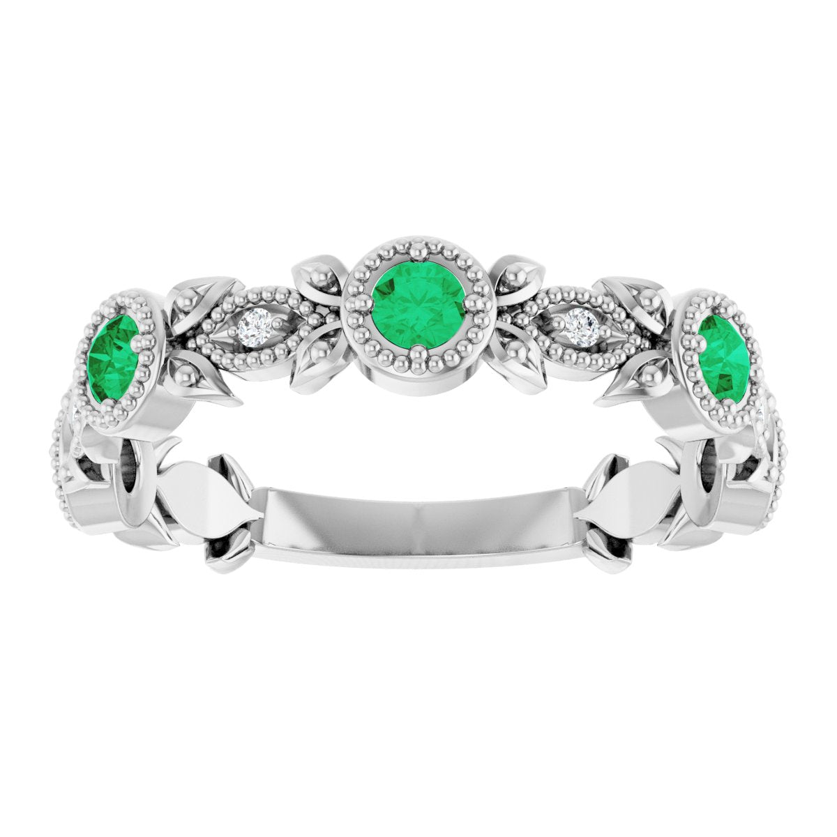 Leaf Ring -  Natural Emerald