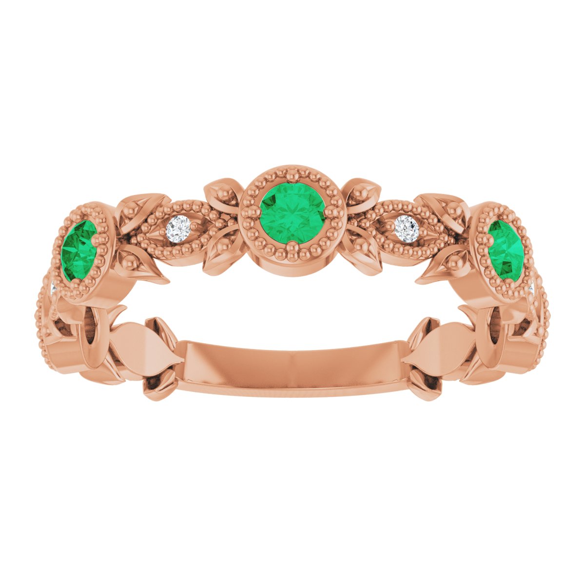 Leaf Ring -  Natural Emerald