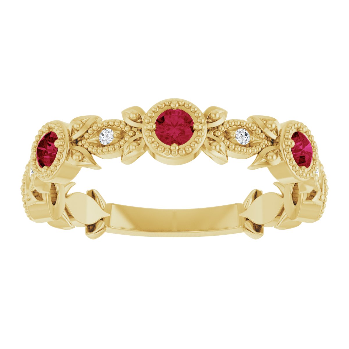 Leaf Ring -  Natural Ruby