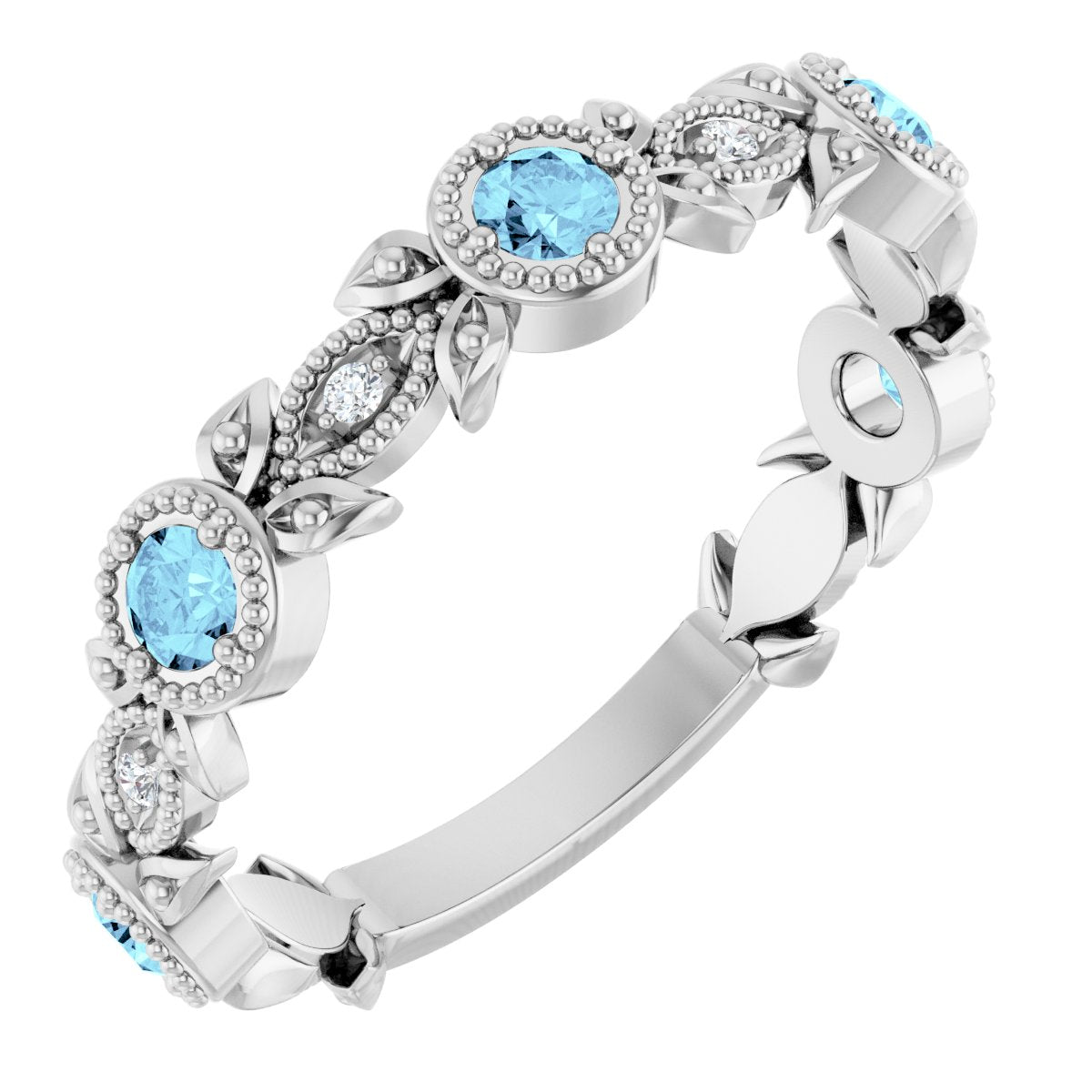 Stackable Ring -  Natural Aquamarine