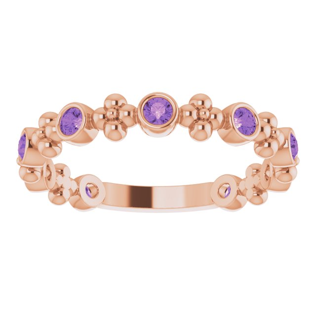 Stackable Ring -  Natural Amethyst