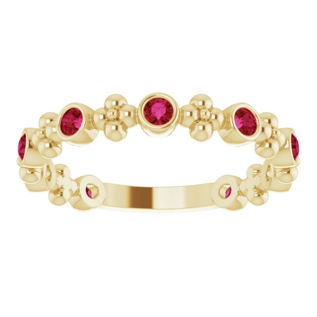 Stackable Ring -  Natural Ruby