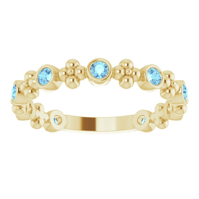 Stackable Ring -  Natural Aquamarine