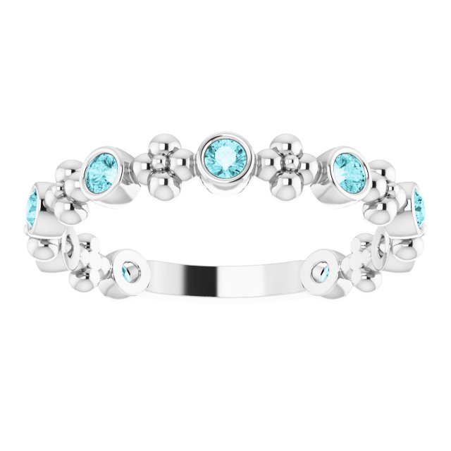 Stackable Ring - Natural Blue Zircon