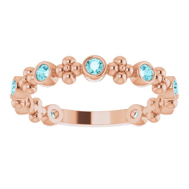 Stackable Ring - Natural Blue Zircon