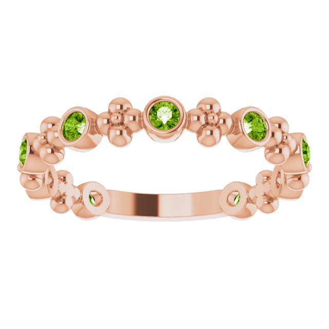 Stackable Ring -  Natural Peridot