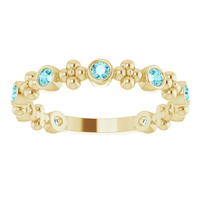 Stackable Ring - Natural Blue Zircon