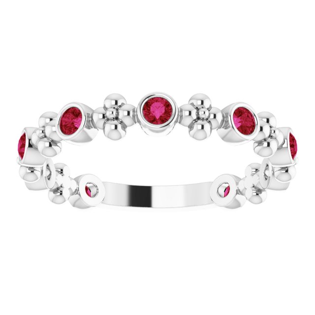 Stackable Ring -  Natural Ruby