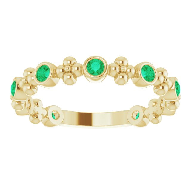 Stackable Ring -  Natural Emerald
