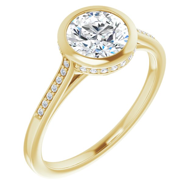 Bezel-Set Accented Engagement Ring