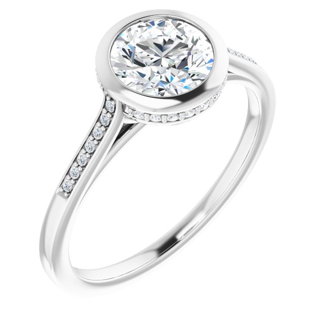 Bezel-Set Accented Engagement Ring